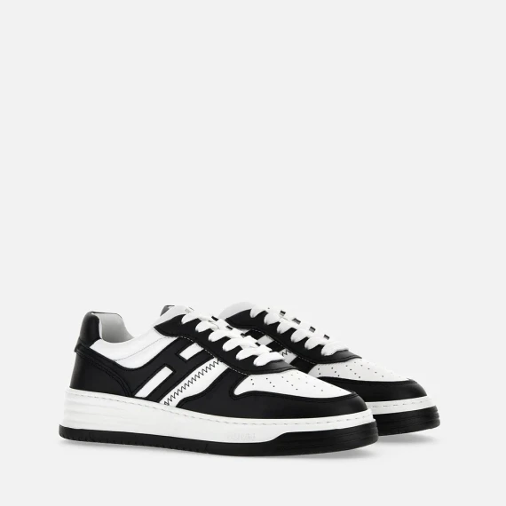 Sneakers Hogan H630 in pelle bianco e nero