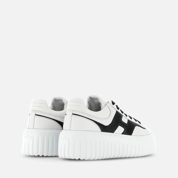 Sneakers Hogan H-Stripes in pelle bianco e nero