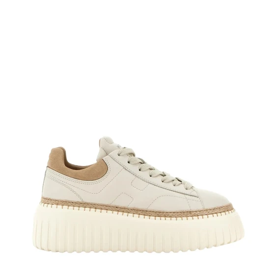 Sneakers Hogan H-Stripes in pelle avorio