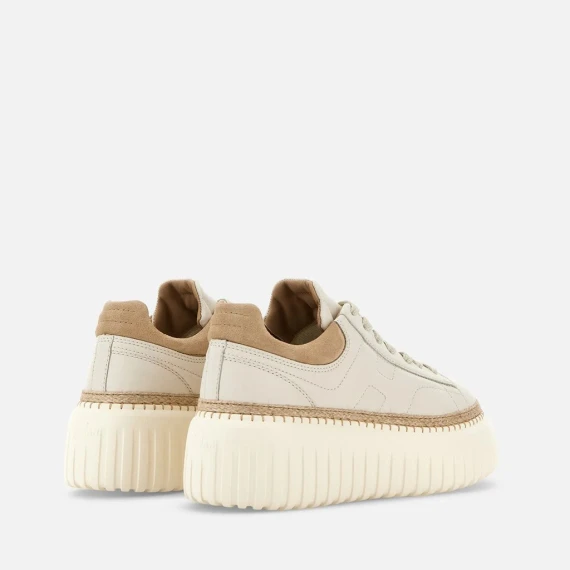 Sneakers Hogan H-Stripes in pelle avorio