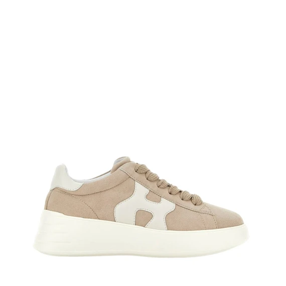 Sneakers Hogan Rebel in camoscio beige