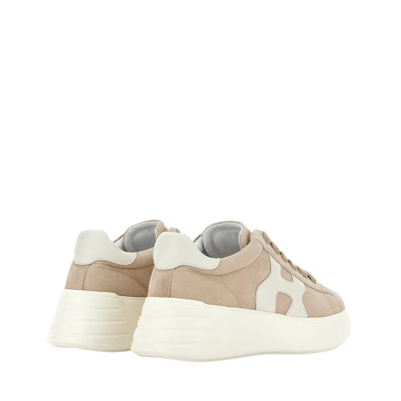 Sneakers Hogan Rebel in camoscio beige