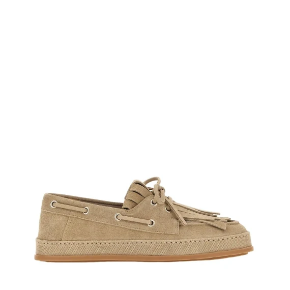 Mocassino Hogan H683 in camoscio beige con fiocco