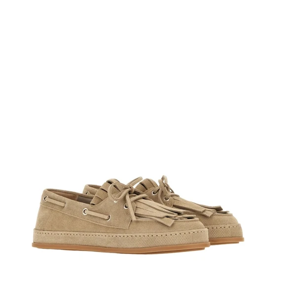 Mocassino Hogan H683 in camoscio beige con fiocco