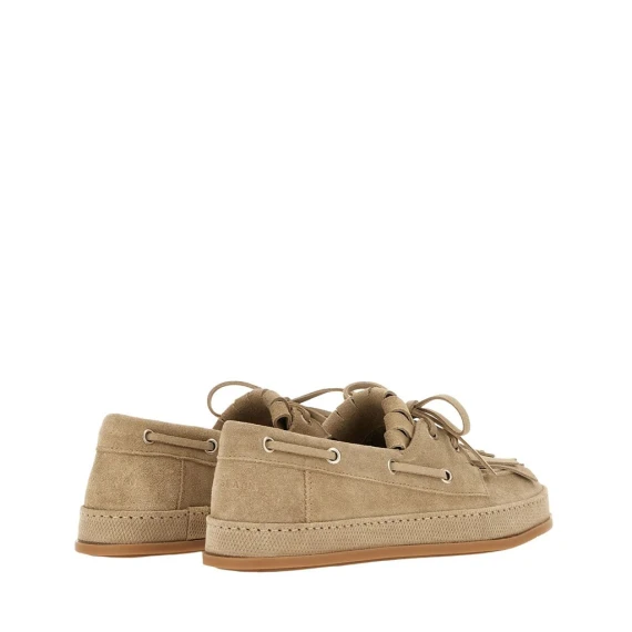 Mocassino Hogan H683 in camoscio beige con fiocco