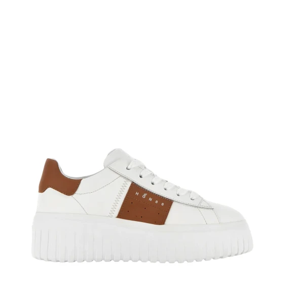 Sneakers Hogan H-Stripes in pelle bianco