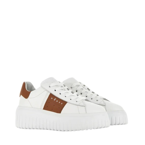 Sneakers Hogan H-Stripes in pelle bianco