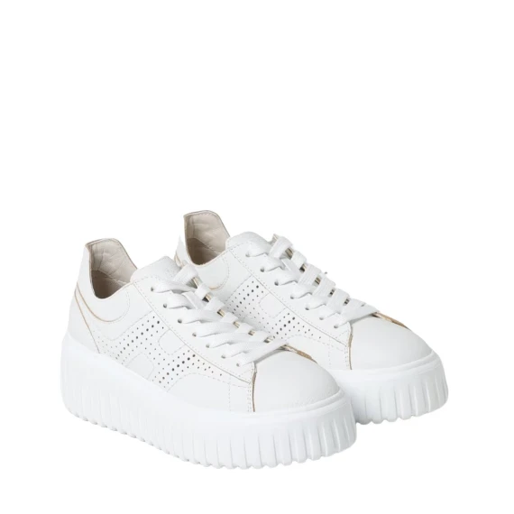 Sneakers Hogan H-Stripes in pelle bianco