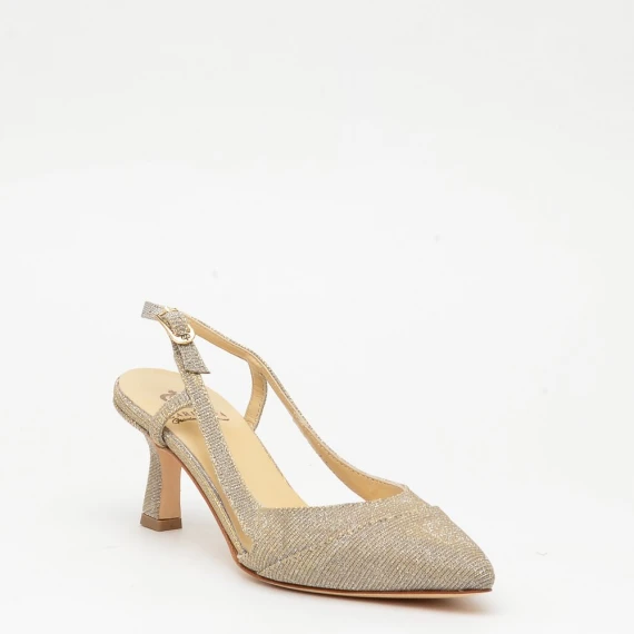 Slingback L'Arianna CH1603 in tessuto lurex oro