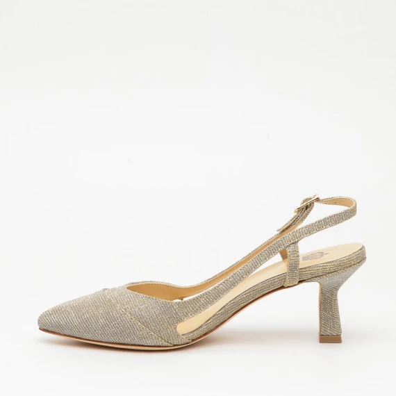 Slingback L'Arianna CH1603 in tessuto lurex oro
