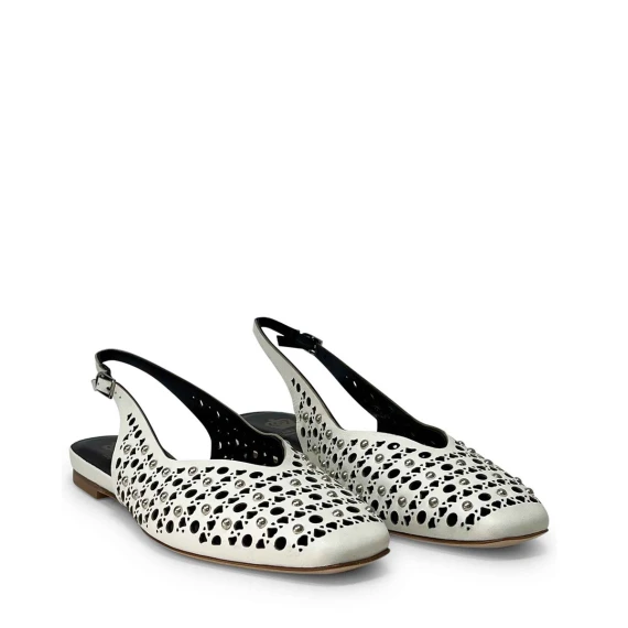 Slingback L'Arianna CH2524 in pelle bianco