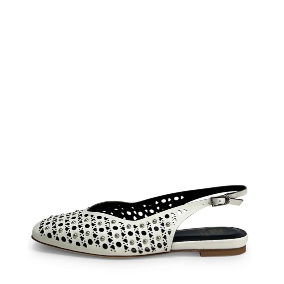 Slingback L'Arianna CH2524 in pelle bianco