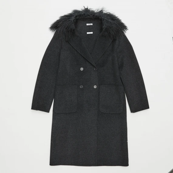 Cappotto in lana grigio antracite