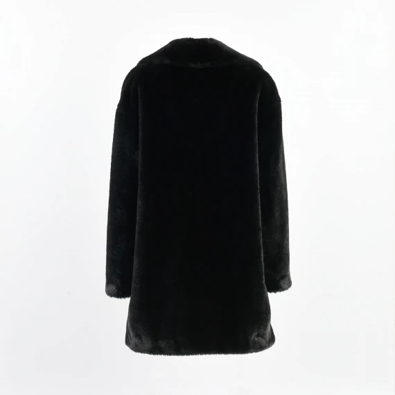 Cappotto in ecopelliccia nero