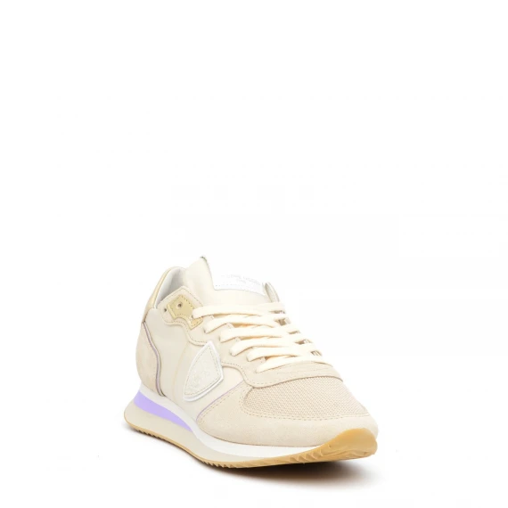 Sneakers Philippe Model TZLD in camoscio e tessuto beige