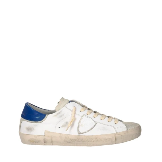 Sneakers Philippe Model PRLU in pelle bianco e bluette