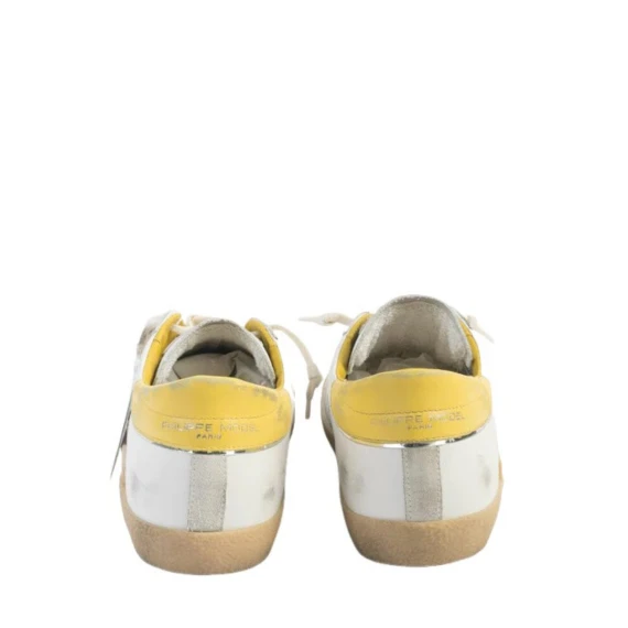 Sneakers Philippe Model PRLU in pelle bianco e giallo