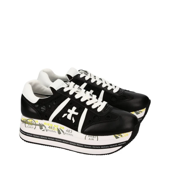 Sneakers Premiata BETH in tessuto nero