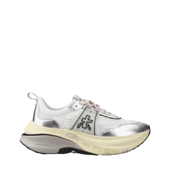 Sneakers Premiata HILL in tessuto bianco
