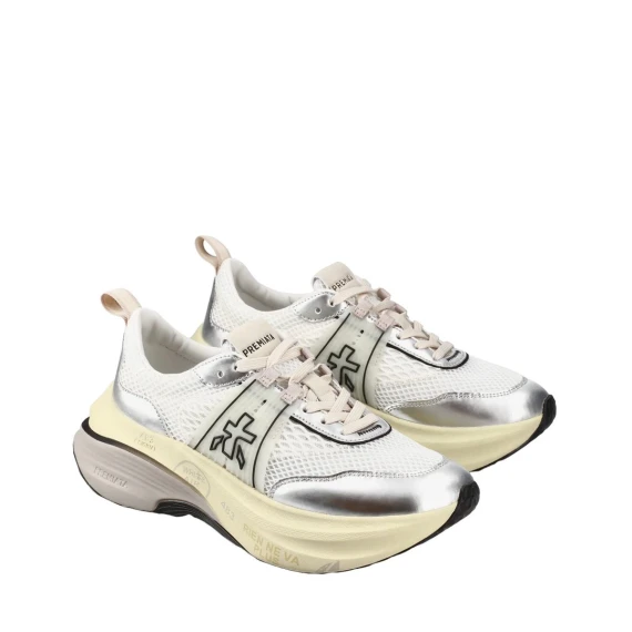 Sneakers Premiata HILL in tessuto bianco