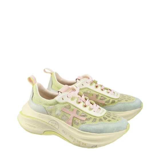 Sneakers Premiata HILL in tessuto verde