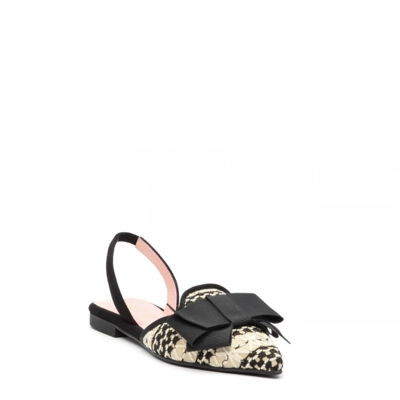 Slingback Pretty Ballerinas51125 in tessuto beige e nero