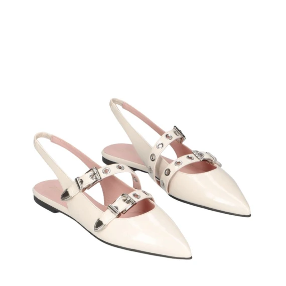 Slingback Pretty Ballerinas 52095 in vernice bianca