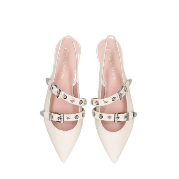 Slingback Pretty Ballerinas 52095 in vernice bianca