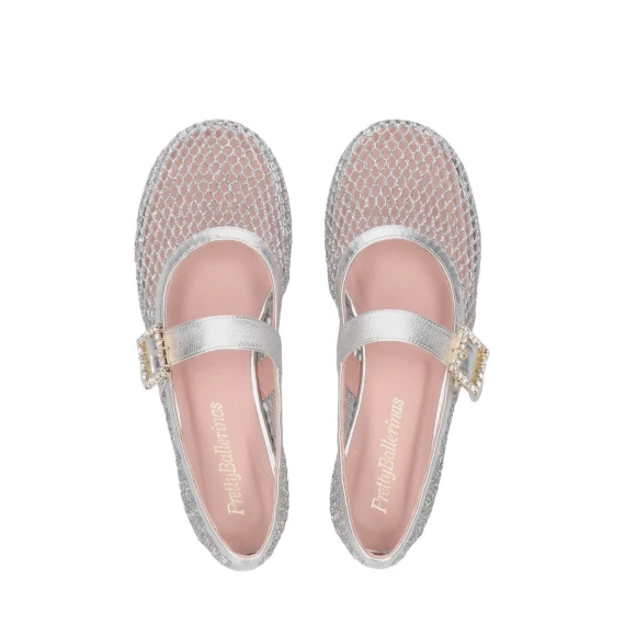 Ballerina Pretty Ballerinas 51539 in tessuto argento