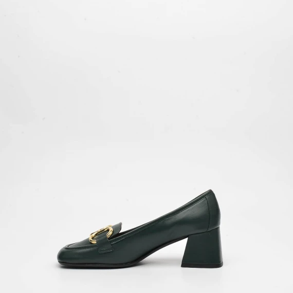 Decolté in pelle verde
