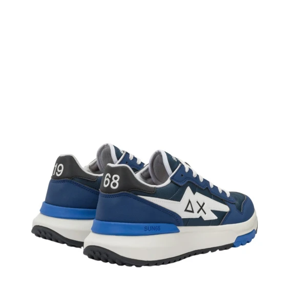 Sneakers Sun68 Z35120 in pelle blu