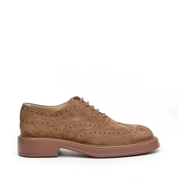 Stringata Tod's in camoscio marrone