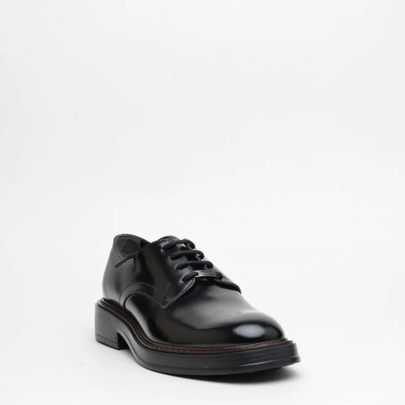 Stringata Tod's in pelle semilucida nera