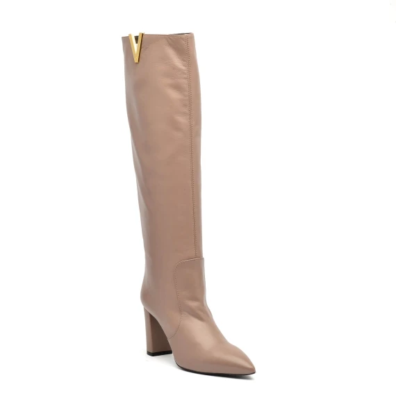 Stivale Via Roma 15 4096 in pelle beige