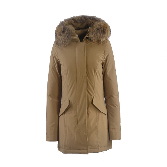 Parka in tessuto tecnico beige