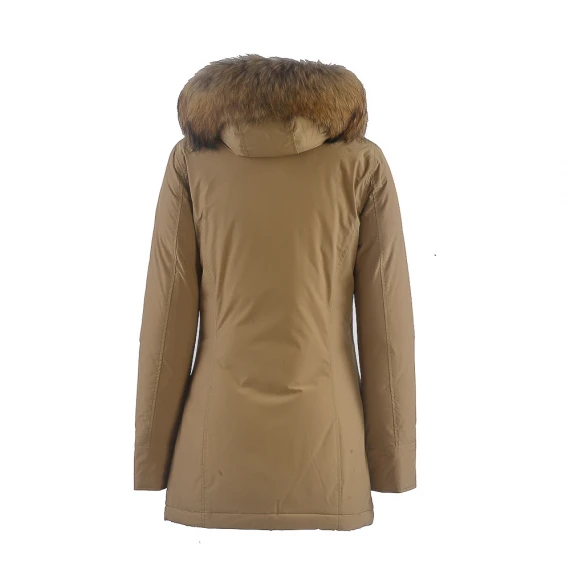 Parka in tessuto tecnico beige