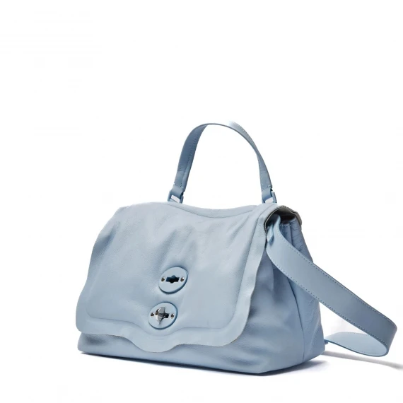 Borsa Zanellato POSTINA PILLOW S  in pelle azzurro